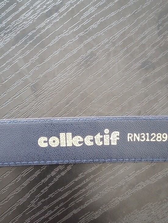 Collectif Genuine Leather Women\'s Navy Belt with Gold Buckle main image 4